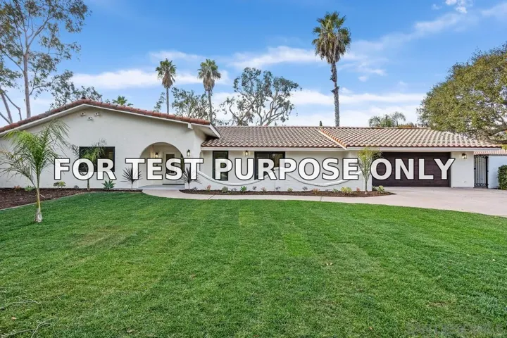 Demo/Test Data 7234 Via Mariposa Sur, Bonsall, Ca 92003