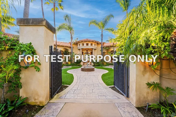 Demo/Test Data 6809 Alydar Corte, Rancho Santa Fe, Ca 92067