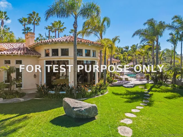 Demo/Test Data 6809 Alydar Corte, Rancho Santa Fe, Ca 92067