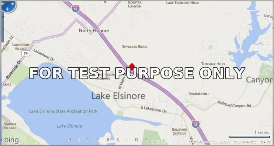 Demo/Test Data 0 Camino Del Norte, Lake Elsinore, Ca 92532