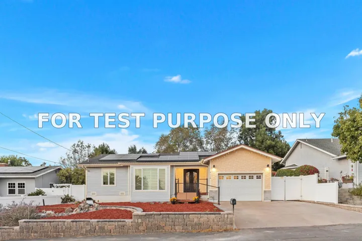 Demo/Test Data 9116 Fletcher Dr., La Mesa, Ca 91941