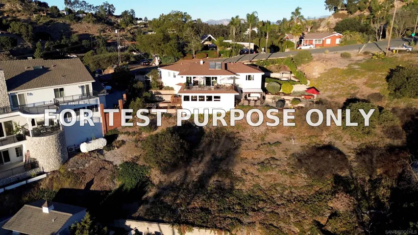 Demo/Test Data 9595 Alto Dr, La Mesa, Ca 91941