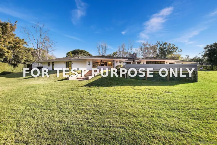 Demo/Test Data 6130 El Romero, Rancho Santa Fe, Ca 92067
