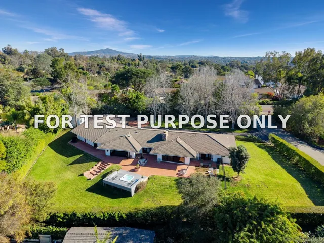 Demo/Test Data 6130 El Romero, Rancho Santa Fe, Ca 92067