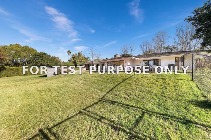 Demo/Test Data 6130 El Romero, Rancho Santa Fe, Ca 92067