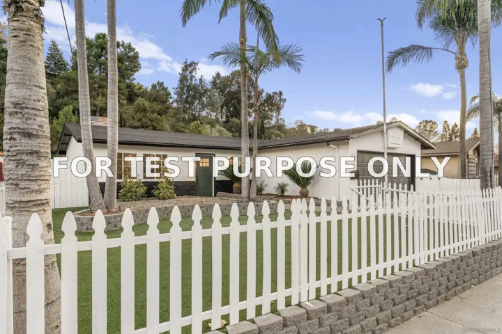 Demo/Test Data 4691 Chateau Dr, San Diego, Ca 92117
