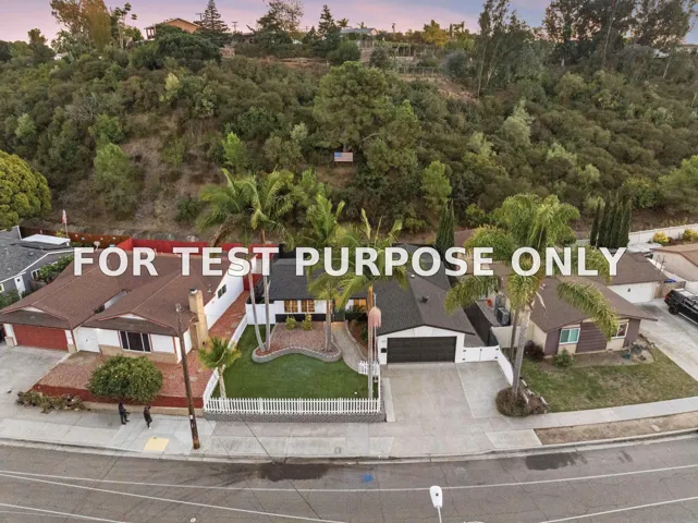 Demo/Test Data 4691 Chateau Dr, San Diego, Ca 92117