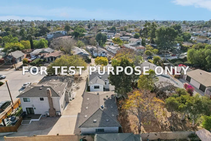 Demo/Test Data 3540 Eugene Place, San Diego, Ca 92116