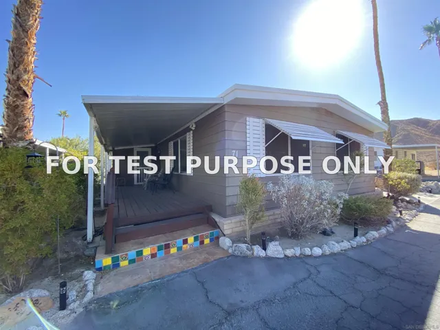 Demo/Test Data 351 Palm Canyon Dr. Unit 71, Borrego Springs, Ca 92004
