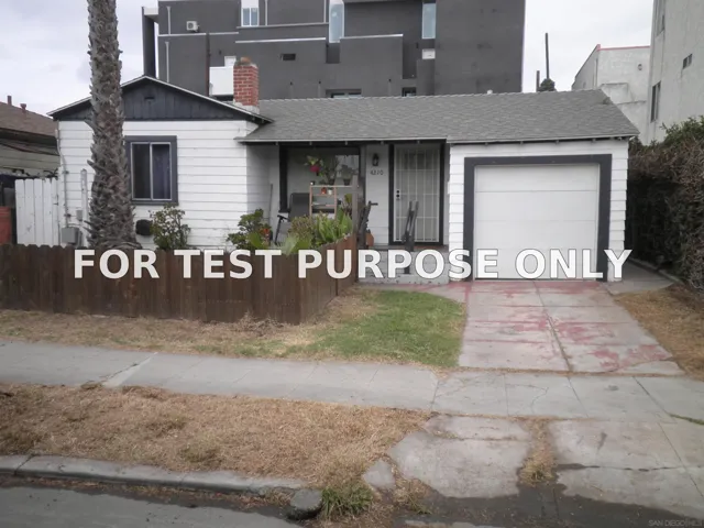 Demo/Test Data 4210 Utah St, San Diego, Ca 92104