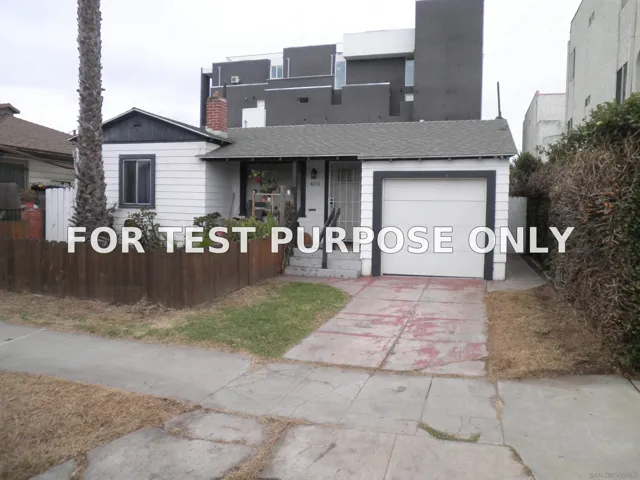 Demo/Test Data 4210 Utah St, San Diego, Ca 92104