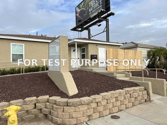 Demo/Test Data 6304 University Ave, San Diego, Ca 92115