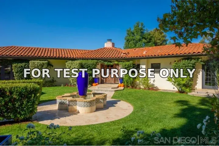 Demo/Test Data 6410 La Valle Plateada, Rancho Santa Fe, Ca 92067