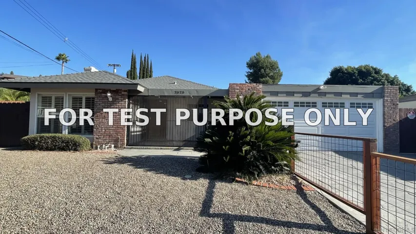 Demo/Test Data 7575 Conestoga Way, San Diego, Ca 92120