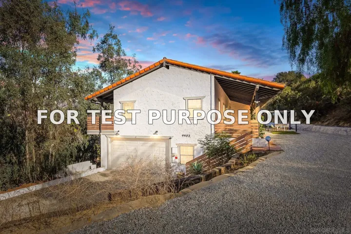 Demo/Test Data 9903 Shadow Rd, La Mesa, Ca 91941