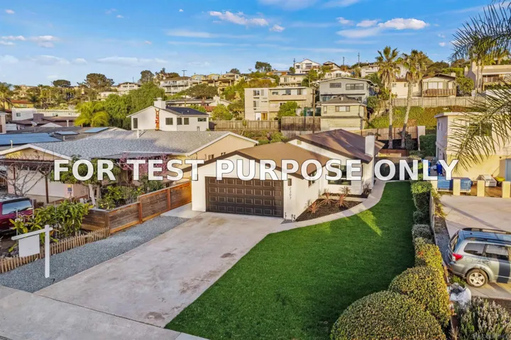 Demo/Test Data 2307 Galveston St., San Diego, Ca 92110