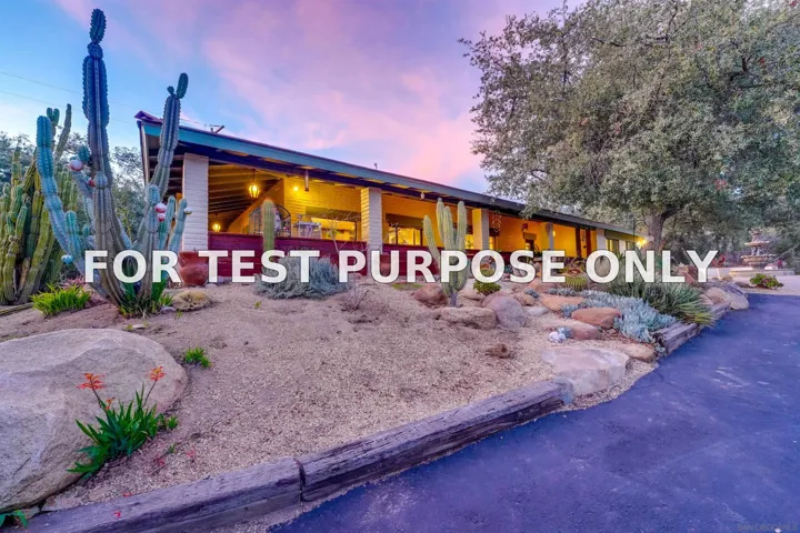 Demo/Test Data 20320 Deerhorn Valley Road, Jamul, Ca 91935