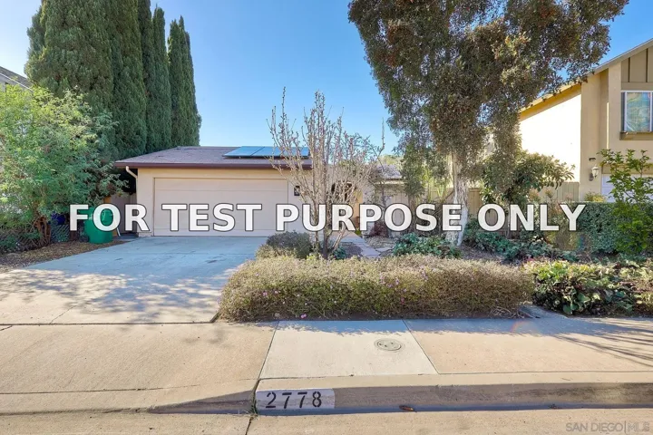 Demo/Test Data 2778 Kandace Way, San Diego, Ca 92105