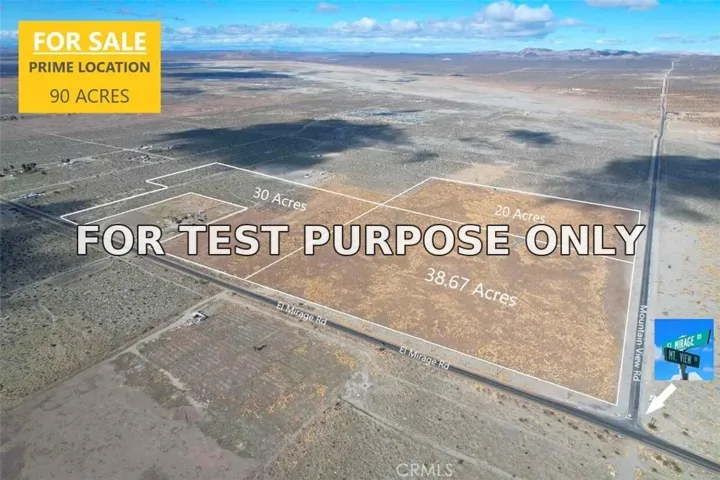 Demo/Test Data 5482 El Mirage, Adelanto, Ca 92301
