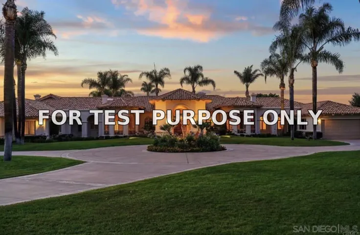 Demo/Test Data 5910 Lady’s Secret Court, Rancho Santa Fe, Ca 92067