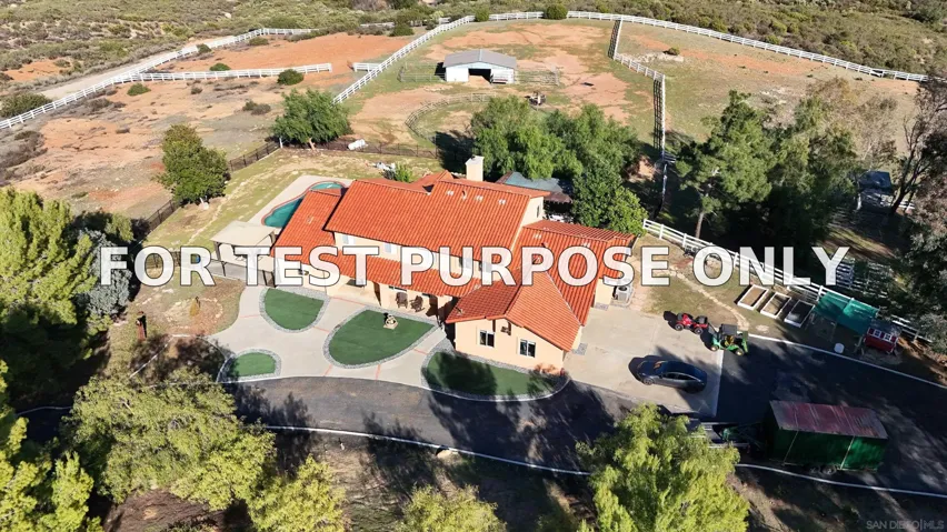 Demo/Test Data 15091 Chemise Creek Rd, Ramona, Ca 92065