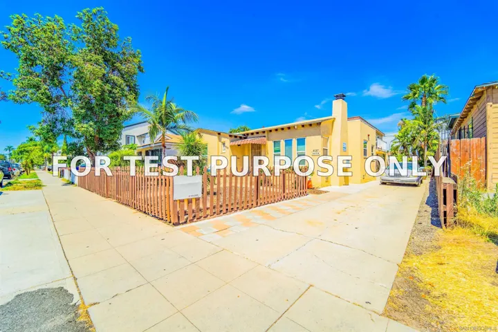 Demo/Test Data 4135-37 Chamoune Avenue, San Diego, Ca 92105