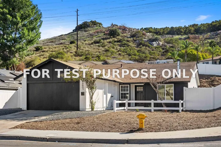 Demo/Test Data 8603 Cordial Road, El Cajon, Ca 92021
