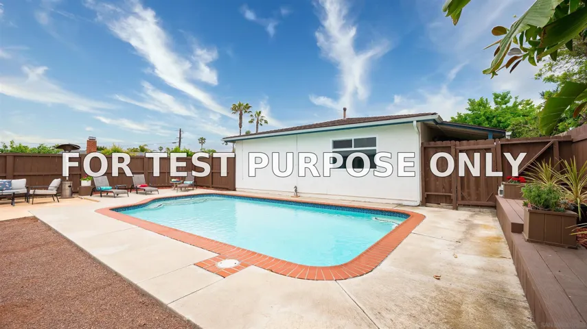 Demo/Test Data 5676 Chateau Dr, San Diego, Ca 92117