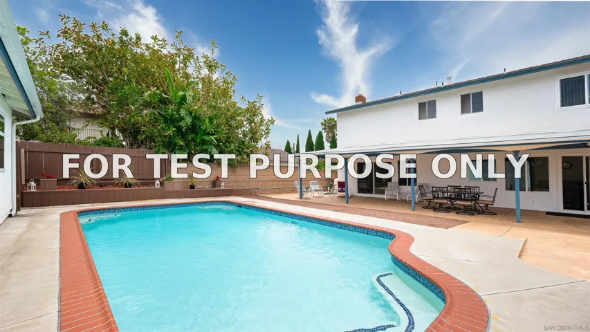 Demo/Test Data 5676 Chateau Dr, San Diego, Ca 92117
