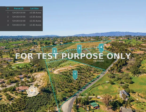 Demo/Test Data 0000 Dos Lomas 6 Unit 6, Bonsall, Ca 92003