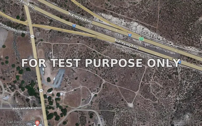 Demo/Test Data 40135 Ribbonwood Rd Unit 0, Boulevard, Ca 91905