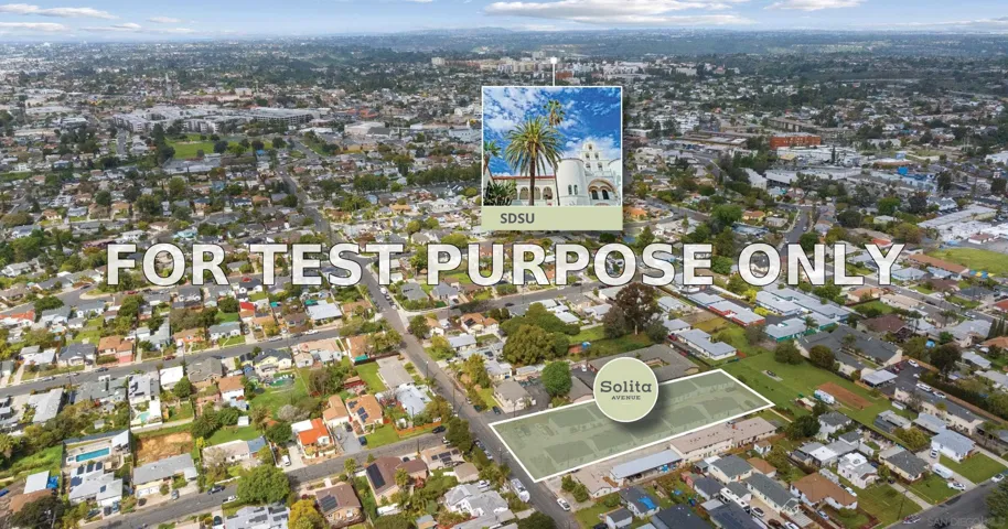 Demo/Test Data 6752-6770 Solita Avenue, San Diego, Ca 92115