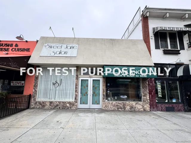 Demo/Test Data 1443 University Ave, San Diego, Ca 92103