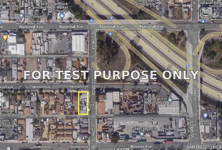 Demo/Test Data 2691 Newton Ave, San Diego, Ca 92113