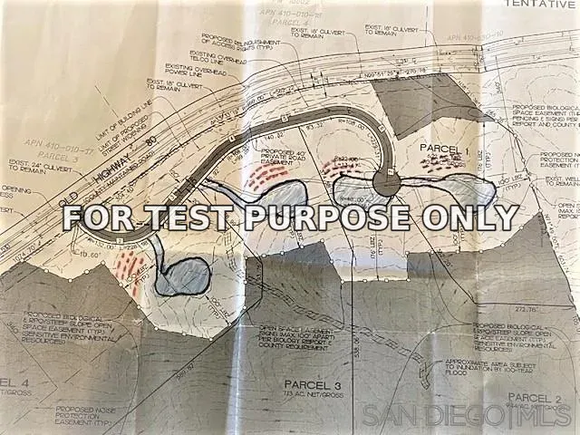 Demo/Test Data Sanderson Road Unit 1, Pine Valley, Ca 91962
