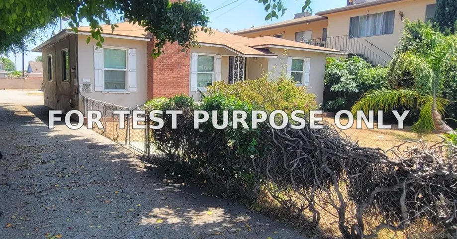 Demo/Test Data 5558 Sultana Ave., Temple City, Ca 91780