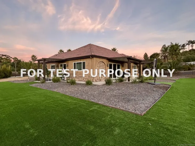 Demo/Test Data 8191 Artesian Road, San Diego, Ca 92127