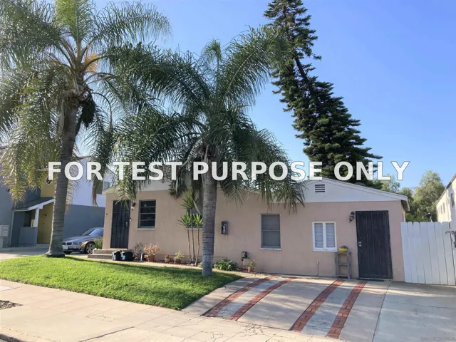 Demo/Test Data 3071-73 Hawthorn St, San Diego, Ca 92104