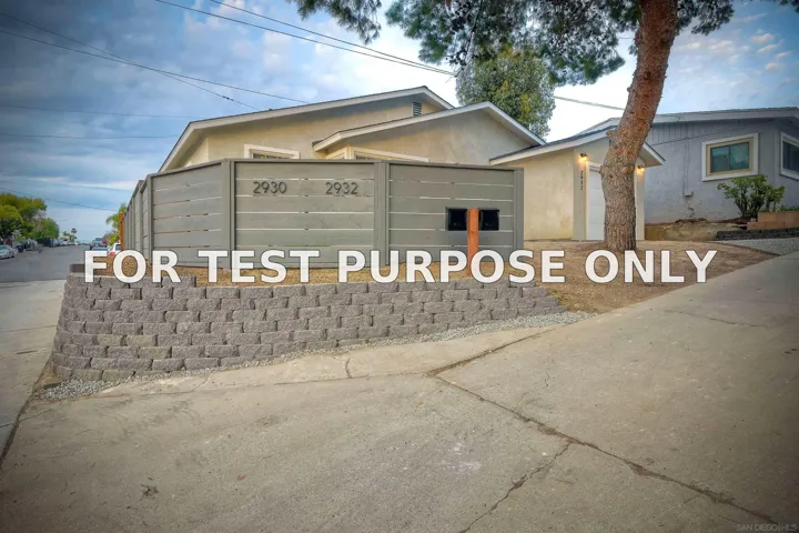 Demo/Test Data 2932 Menlo Ave, San Diego, Ca 92105