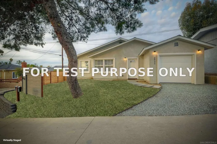 Demo/Test Data 2932 Menlo Ave, San Diego, Ca 92105