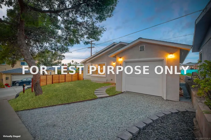 Demo/Test Data 2932 Menlo Ave, San Diego, Ca 92105