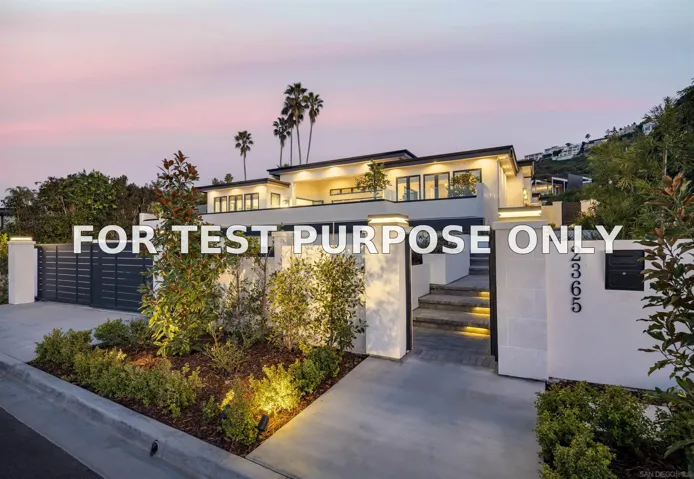 Demo/Test Data 2365 Via Siena, La Jolla, Ca 92037