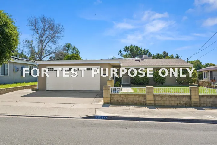 Demo/Test Data 9265 Overton Ave, San Diego, Ca 92123