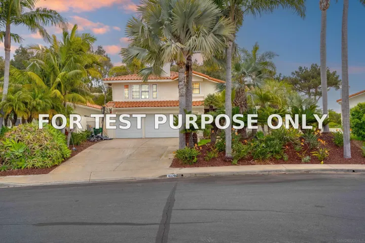 Demo/Test Data 4270 Clearview Dr, Carlsbad, Ca 92008