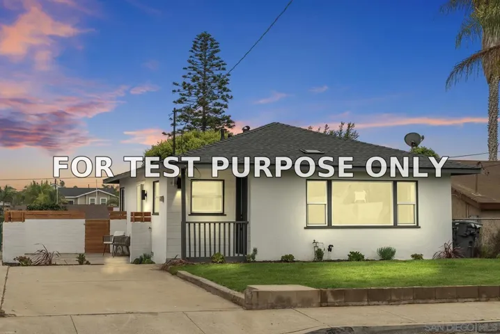 Demo/Test Data 523 8th St, Imperial Beach, Ca 91932
