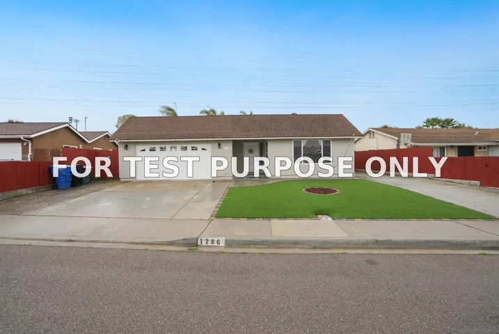 Demo/Test Data 1286 Waxwing Lane, Chula Vista, Ca 91911