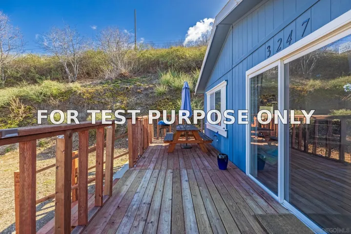 Demo/Test Data 3247 Canyon Dr, Julian, Ca 92036
