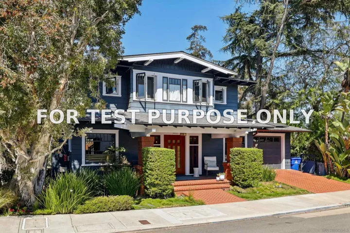 Demo/Test Data 4472 Hortensia St, San Diego, Ca 92103
