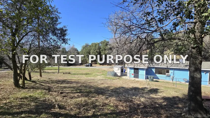 Demo/Test Data 2726 Salton Vista Dr, Julian, Ca 92036