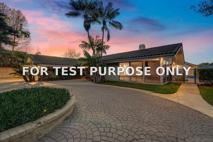 Demo/Test Data 3013 Woodford Dr, La Jolla, Ca 92037